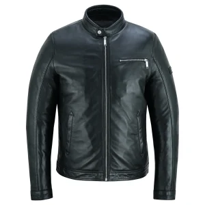Black Classic Zip-Up Leather Jacket