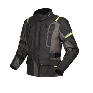 Women’s All-Weather Touring Motorcycle Jacket – Grey/Black/Yellow